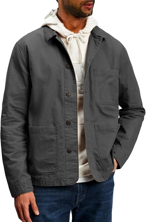 gafeng 男式休闲轻质军装夹克实用野外军装多口袋狩猎户外夹克